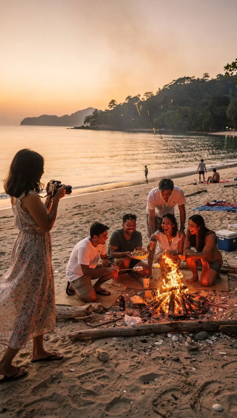 A professional photographer capturing a corporate event with attendees engaged in discussions.